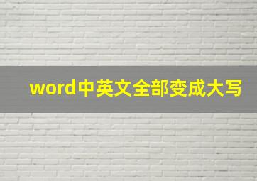 word中英文全部变成大写