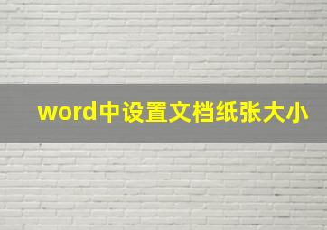 word中设置文档纸张大小