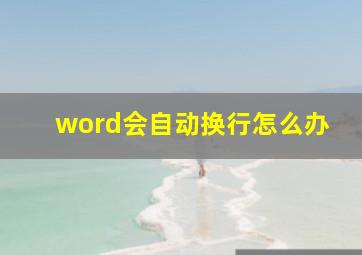 word会自动换行怎么办