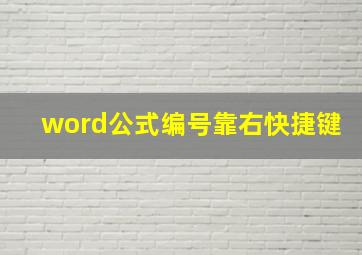 word公式编号靠右快捷键