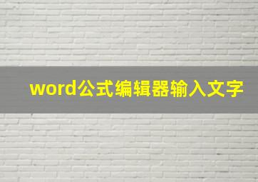 word公式编辑器输入文字