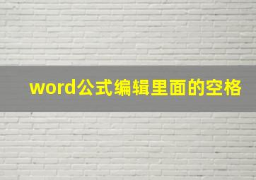 word公式编辑里面的空格