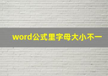 word公式里字母大小不一