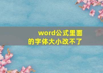 word公式里面的字体大小改不了