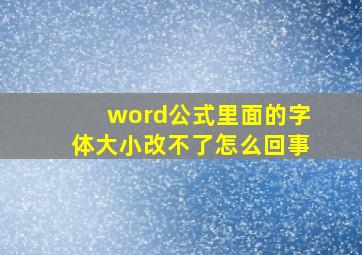 word公式里面的字体大小改不了怎么回事