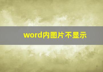 word内图片不显示