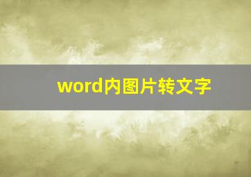 word内图片转文字