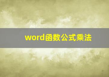 word函数公式乘法