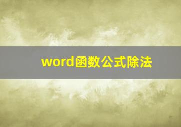 word函数公式除法