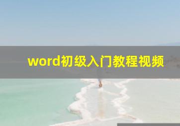 word初级入门教程视频