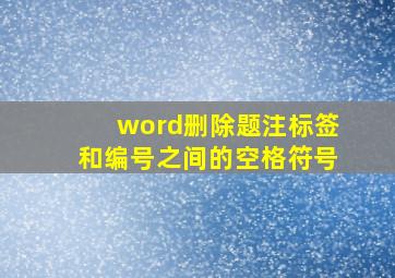 word删除题注标签和编号之间的空格符号