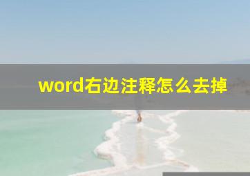 word右边注释怎么去掉