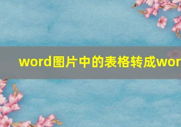 word图片中的表格转成word