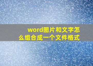 word图片和文字怎么组合成一个文件格式