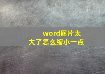 word图片太大了怎么缩小一点