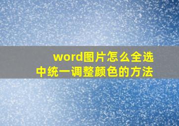 word图片怎么全选中统一调整颜色的方法