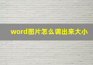 word图片怎么调出来大小