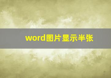 word图片显示半张