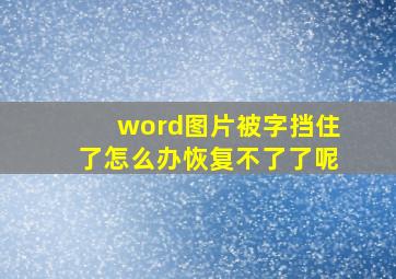 word图片被字挡住了怎么办恢复不了了呢