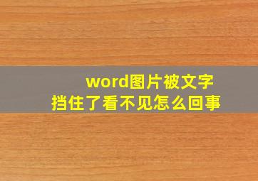 word图片被文字挡住了看不见怎么回事