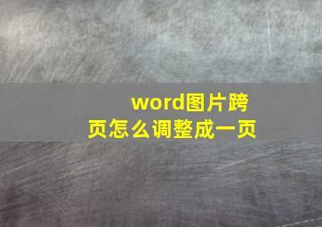 word图片跨页怎么调整成一页