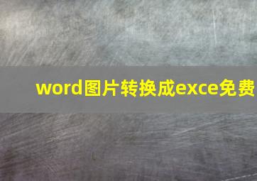 word图片转换成exce免费