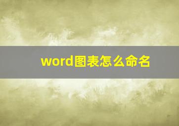 word图表怎么命名