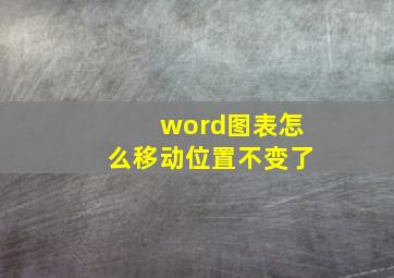 word图表怎么移动位置不变了