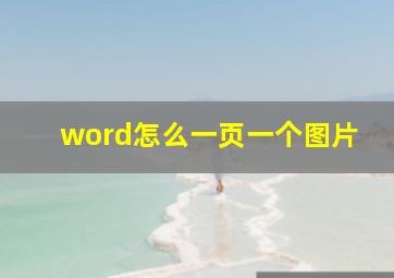 word怎么一页一个图片