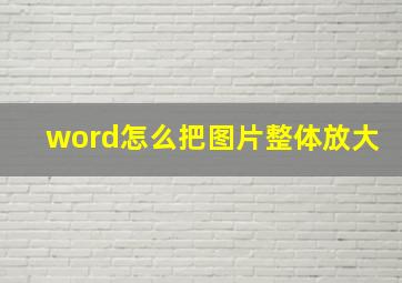 word怎么把图片整体放大