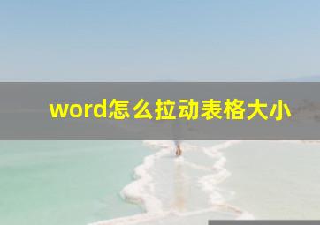 word怎么拉动表格大小