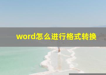 word怎么进行格式转换