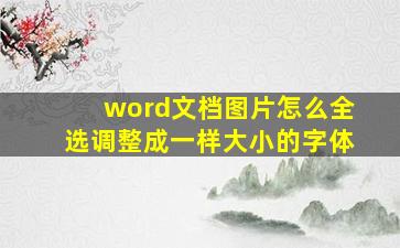 word文档图片怎么全选调整成一样大小的字体