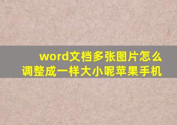 word文档多张图片怎么调整成一样大小呢苹果手机