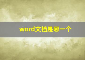 word文档是哪一个