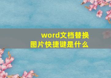 word文档替换图片快捷键是什么