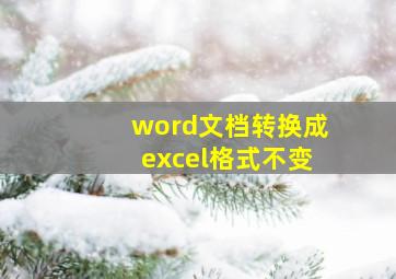 word文档转换成excel格式不变