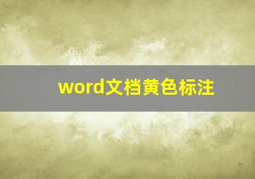 word文档黄色标注