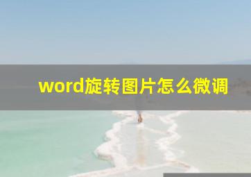 word旋转图片怎么微调