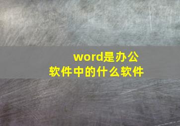 word是办公软件中的什么软件