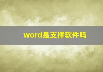 word是支撑软件吗