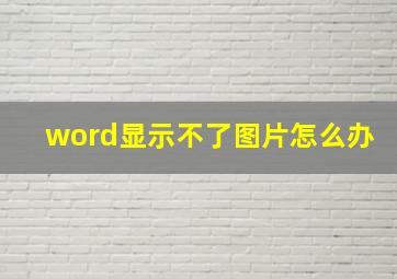 word显示不了图片怎么办