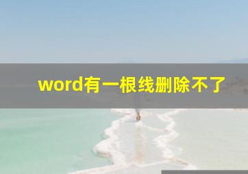 word有一根线删除不了