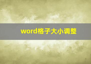 word格子大小调整