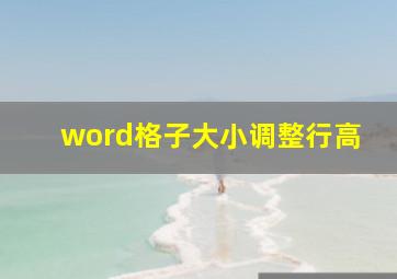 word格子大小调整行高