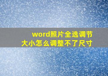 word照片全选调节大小怎么调整不了尺寸