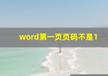 word第一页页码不是1