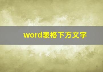 word表格下方文字