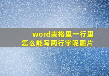 word表格里一行里怎么能写两行字呢图片