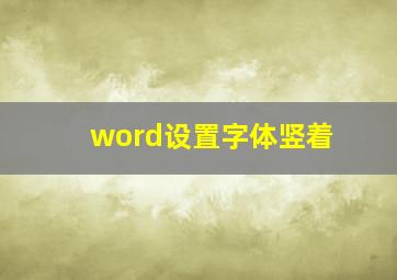 word设置字体竖着